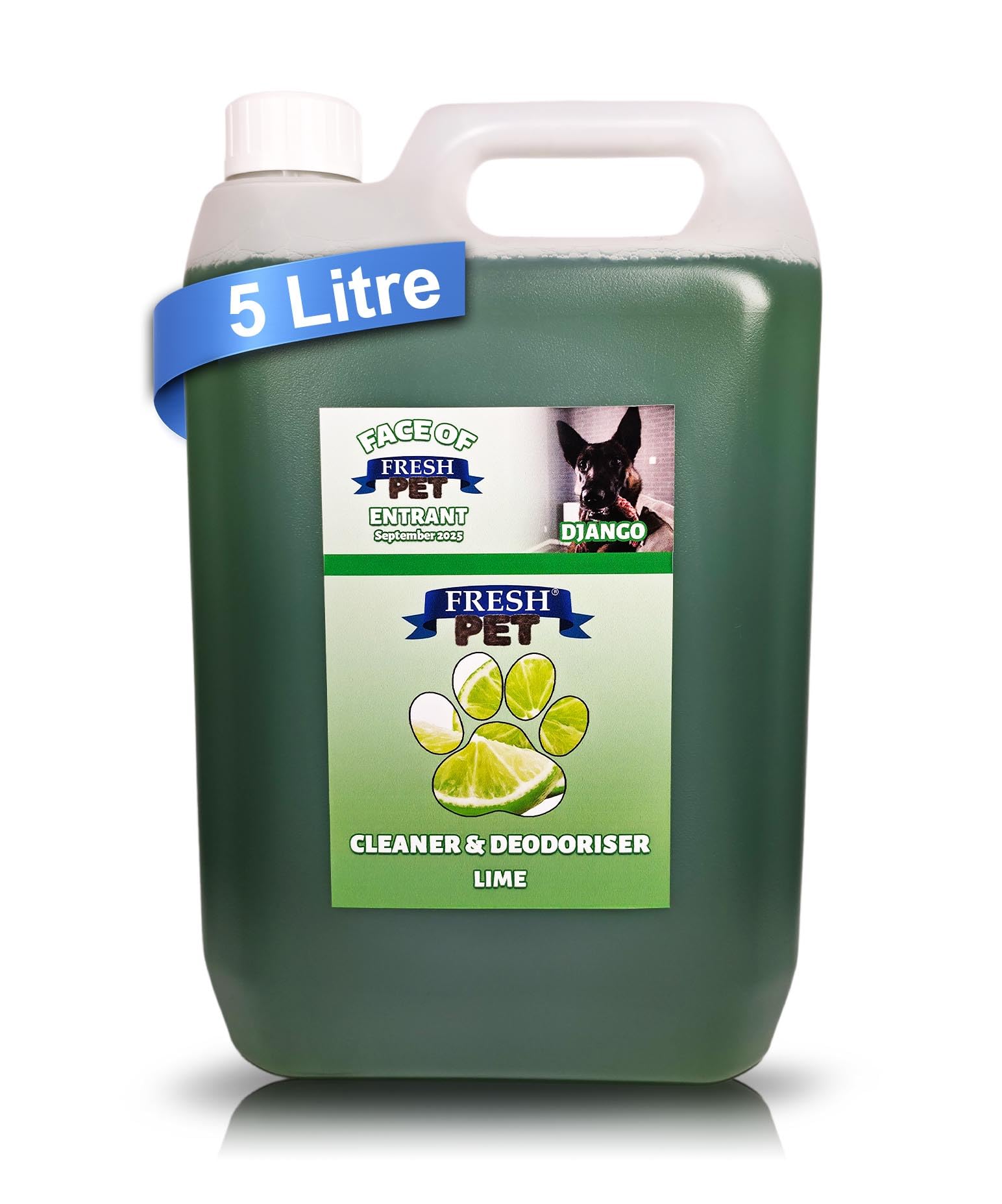 FRESH PET CLEANER DISINFECTANT DEODORISER KENNEL/CATTERY PRE FILLED 5L (LIME) — image 1