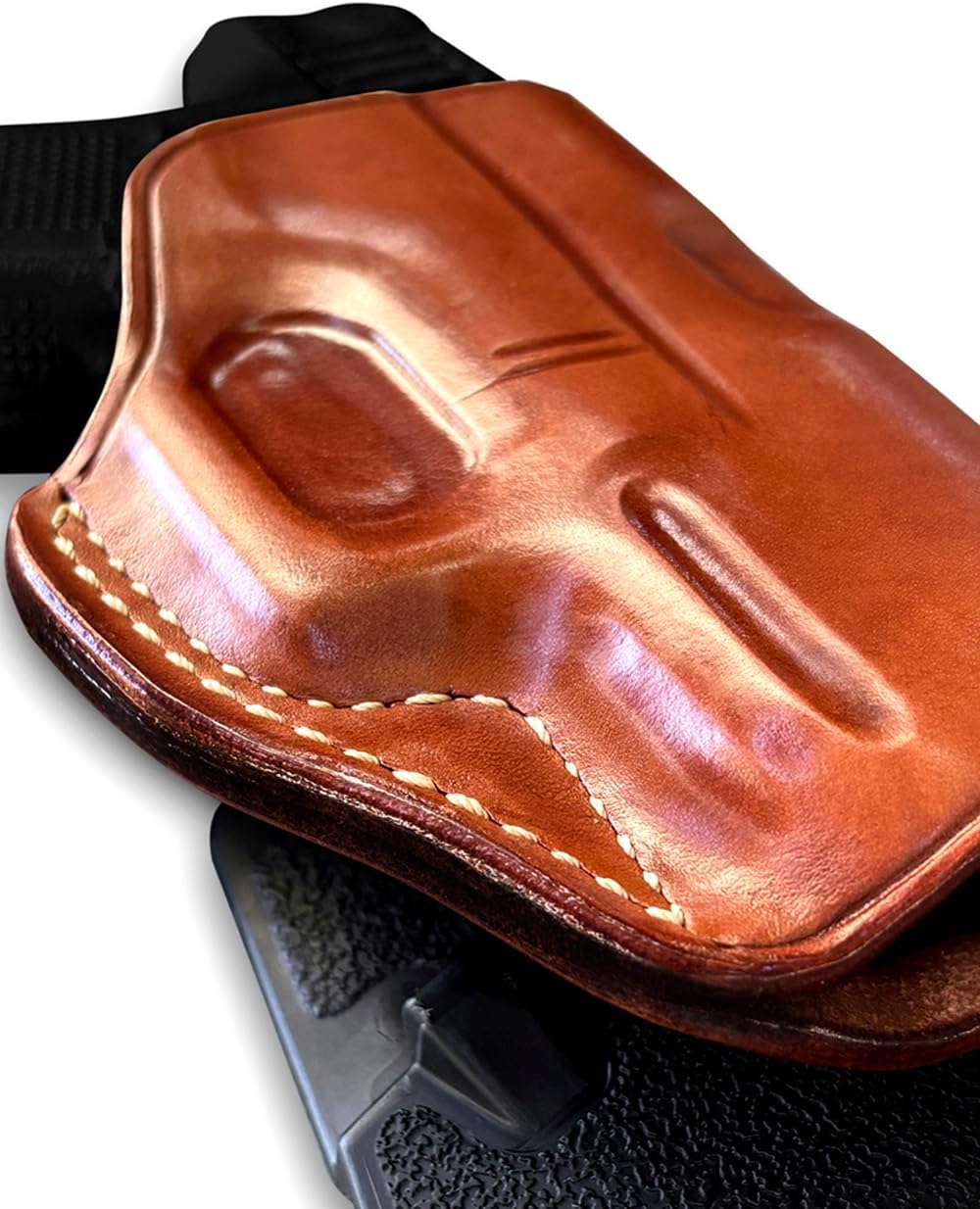 Masc Premium Leather Paddle Holster Open Top for G43X MOS Subcompact 3.41-inch, Right-Hand Draw, Brown #1491#