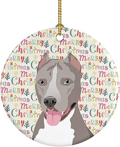 Miniatura 175 de Caroline's Treasures Adorno navideño de husky siberiano en blanco y negro #2 de cerámica para árbol de Navidad, decoración colgante para el hogar,