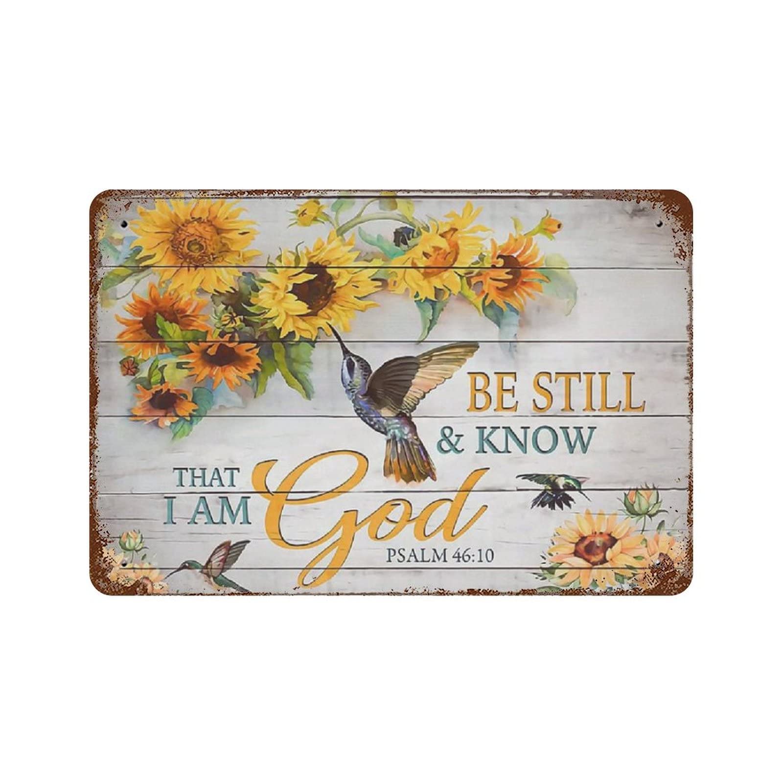 AOOEDM Sunflower And Hummingbirds Vintage Metal Sign Tin Sign for Home Bar Pub Kitchen Man Cave Tin Sign Wall Decor Poster Wall Plaque