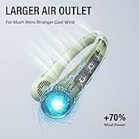 Vista 4 de Jancane Portable Neck Fan, USB Rechargeable Personal Fan, 3 Speeds Adjustable, Large air outlet Powerful Strong Wind, Adjustable, 360° Cooling