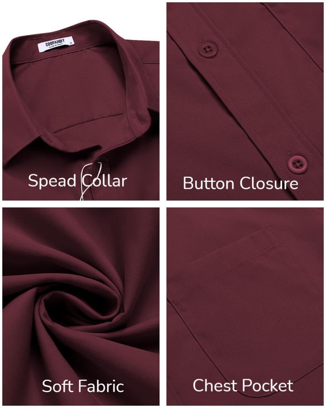 COOFANDY Mens Short Sleeve Casual Button Down Shirts Summer Untucked Dress Shirts with Pocket - Image 5