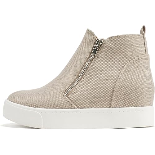 Soda Taylor Hidden Wedge Sole Booties Ankle Heels Sneaker Shoes Side Zipper