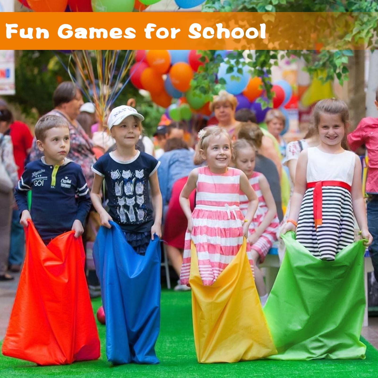 Juegos Exterior Niños Jardin, 4 in 1 Juegos Infantiles Kit, de Carreras de Sacos