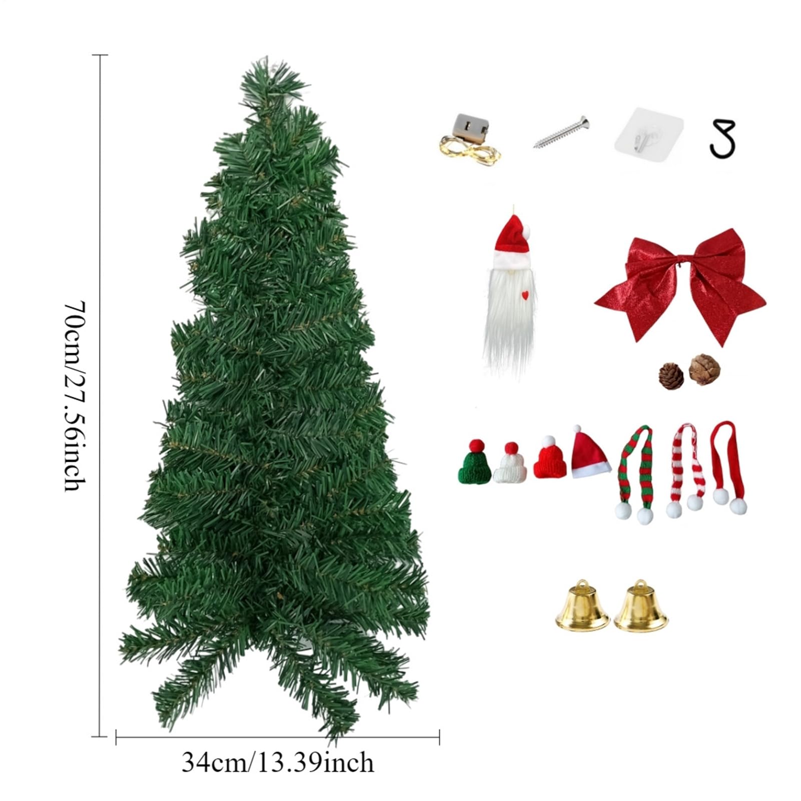 Couronne De Noël pour Porte Décoration Murale Suspendue pour Fêtes | Support pour Porte et Sapin de Noël Extérieur Pour Extérieur Salon Chambre Ferme Cheminée Bureau