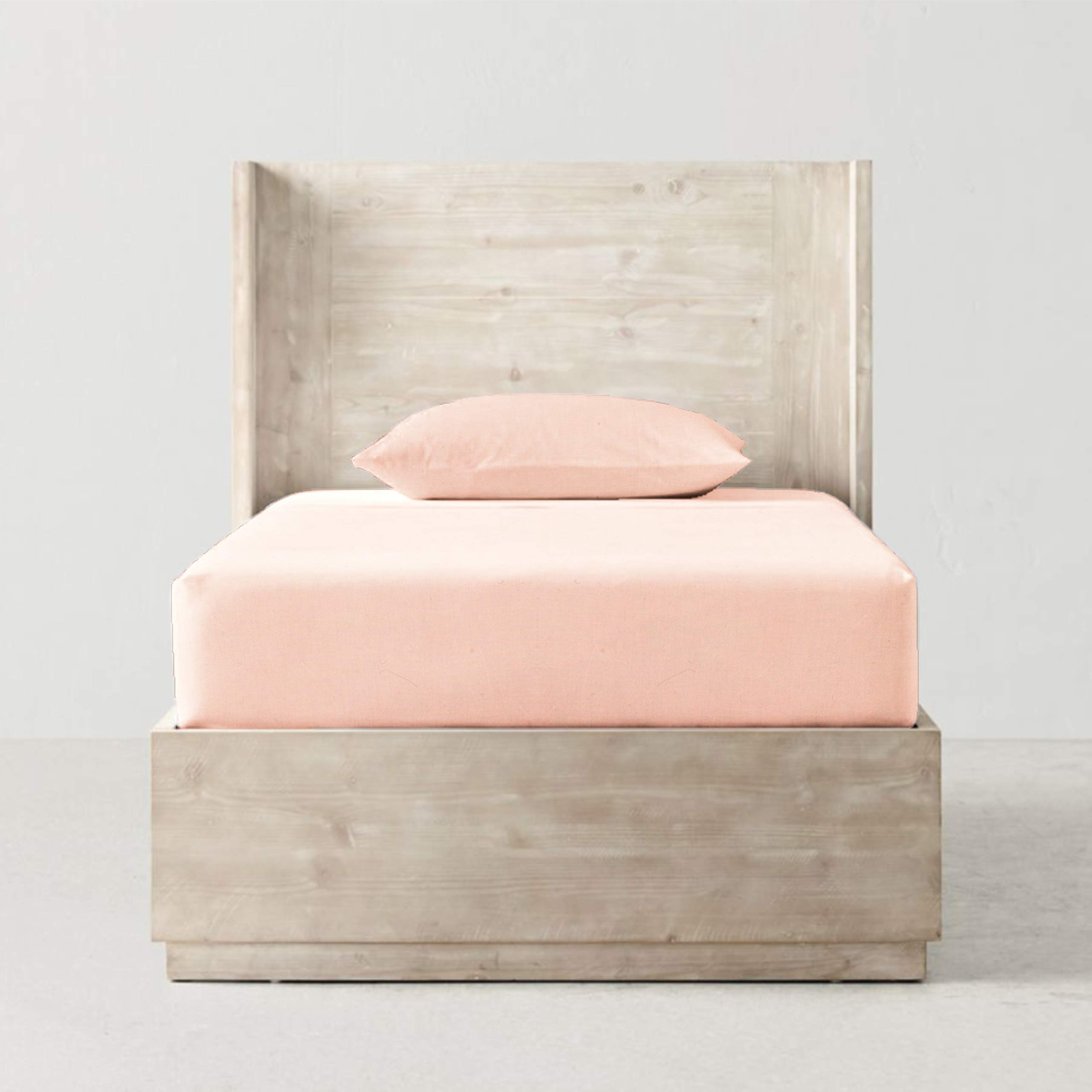 Organic Fitted Single Bedsheet Neutral Pink-image-35