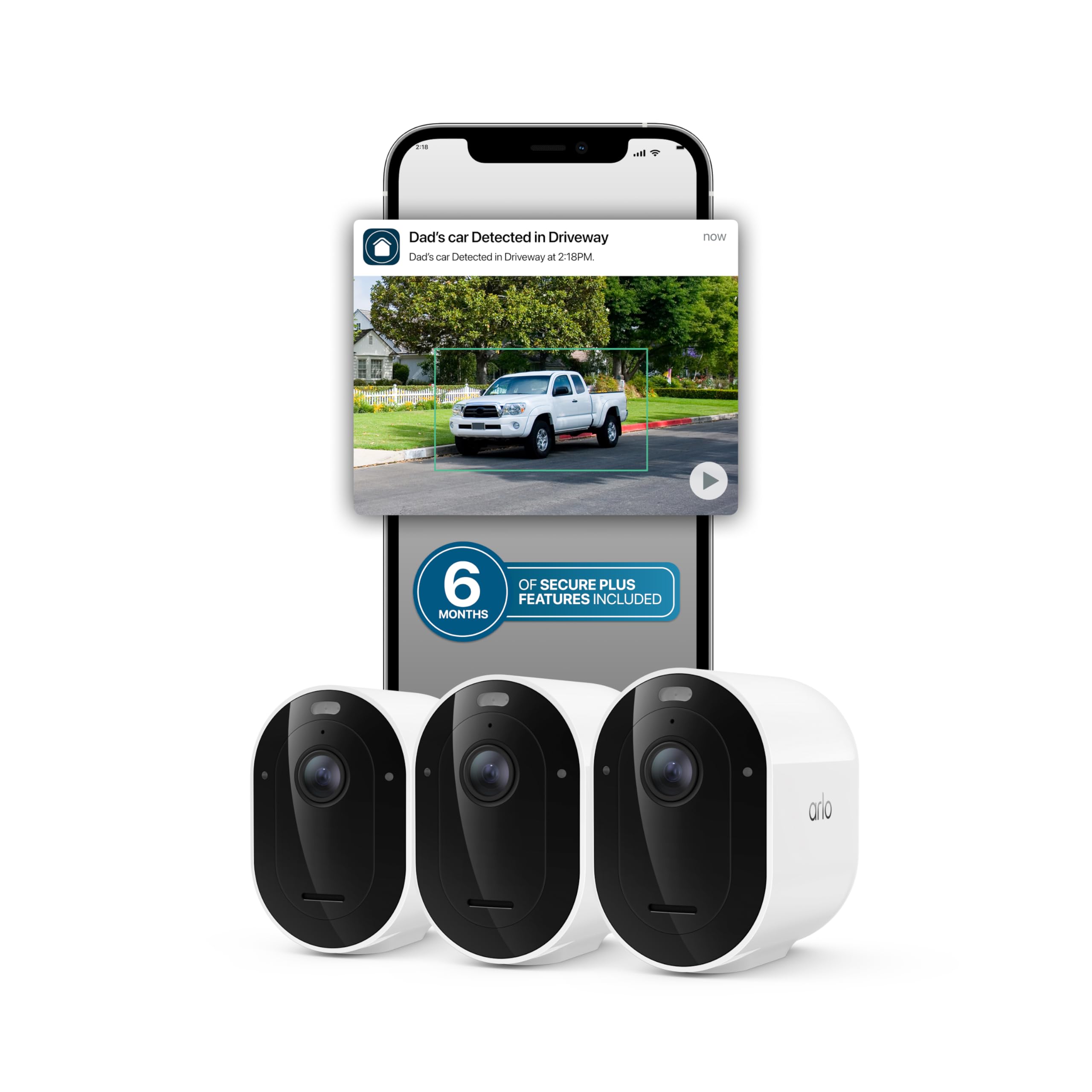 Arlo Pro Security Camera 2K HDR (6th Gen, 2025 Release) Wireless Outdoor Camera, 4 Cam with 6-Month Secure Plus Subscription