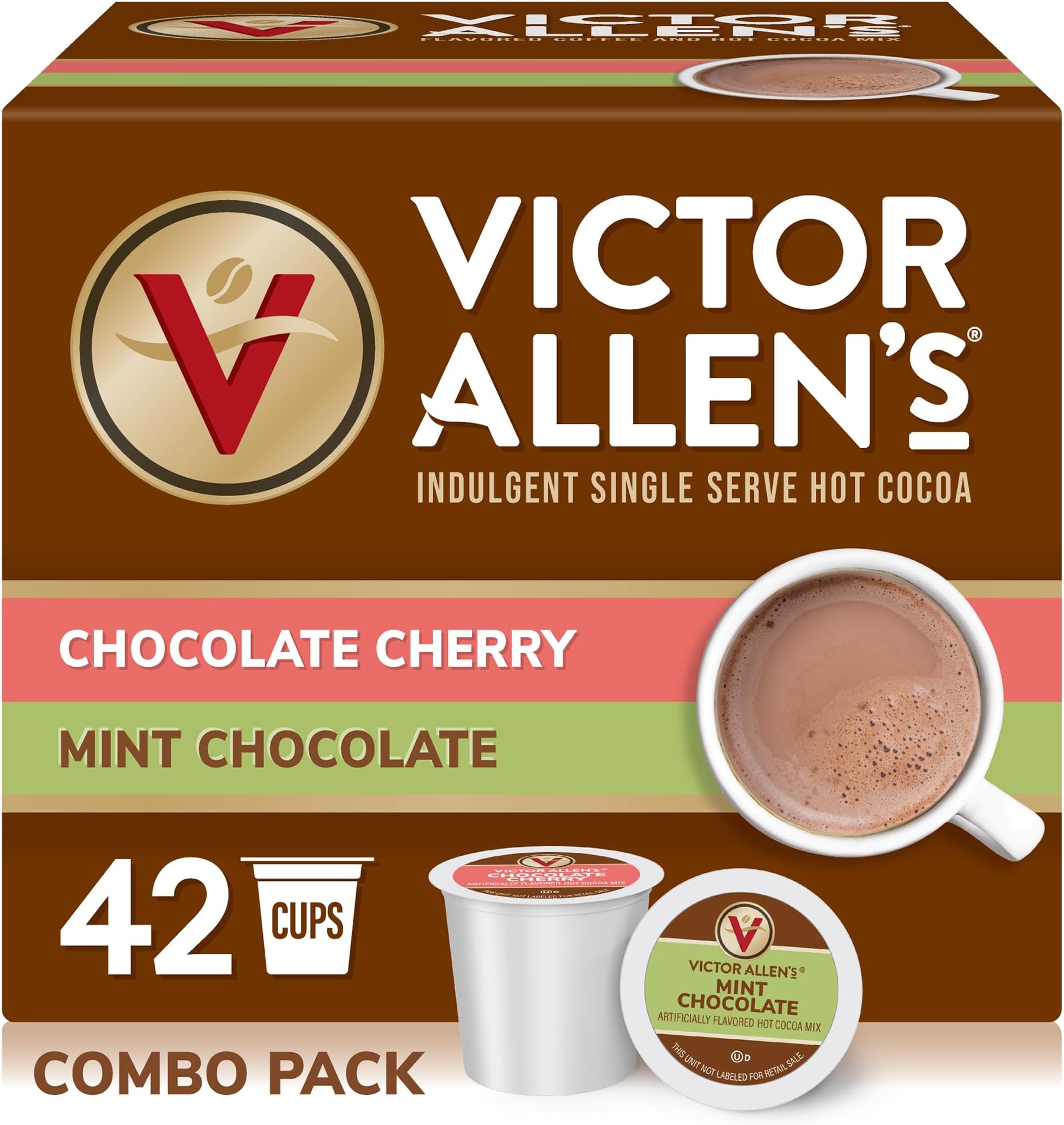Victor Allen's Coffee Variety Cocoa (Chocolate Mint and Chocolate Covered Cherry), 42 Count Single Serve Coffee Pods for Keurig K-Cup Brewers