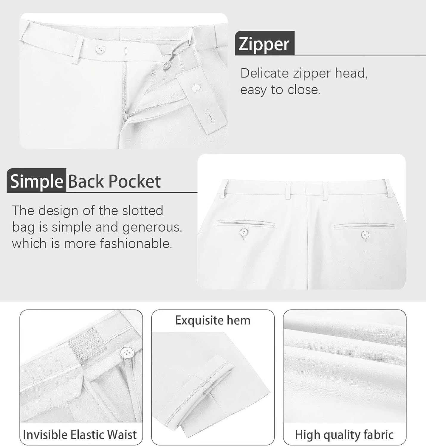 Men's V-Neck Slim Fit Waistcoat Pants 2 Piece Casual Formal Suit Set
