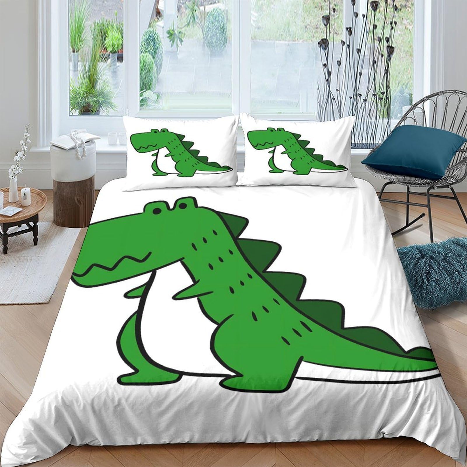 Ctjqhvkz Style-10 3D Printed Cartoon Dinosaur Fitted Sheet Microfiber Soft Green Animal Mattress Cover For Bedroom Dorm Decorative Protection Single（135X200cm）