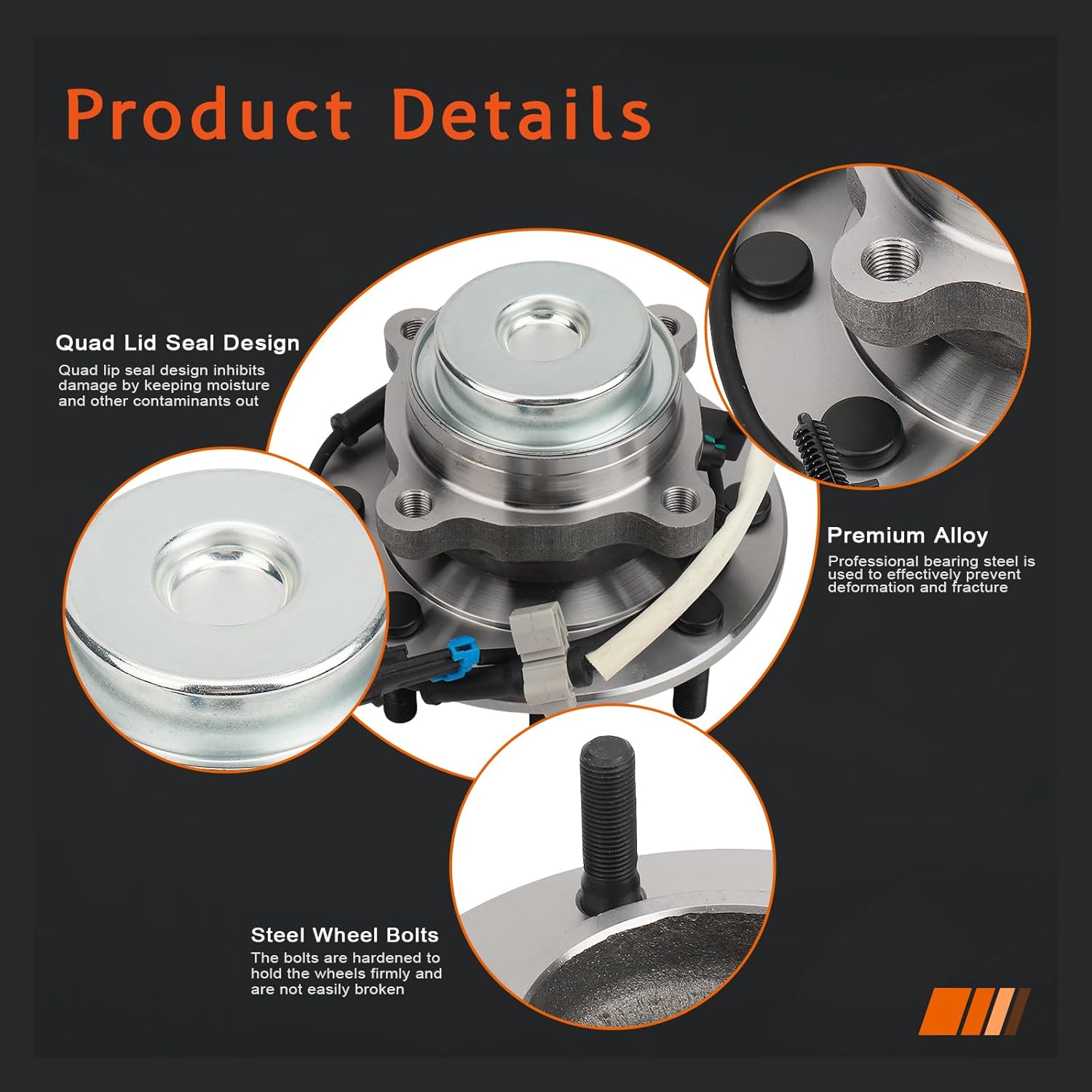 [2-Pack] DRIVESTAR 515060 Front Wheel Hub Bearing Assembly 2003-2017 for Chevy Express 3500, 2009-2017 for Chevy Express 4500, 2003-2017 for GMC Savana 3500, 2009-2017 for GMC Savana 4500