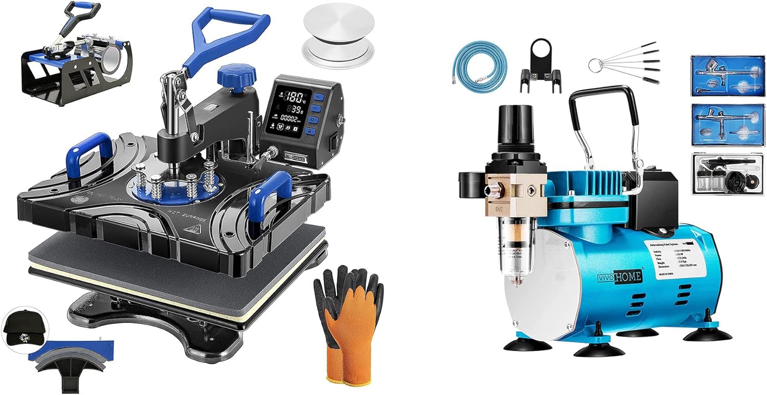 VIVOHOME Upgraded 5 in 1 Heat Press Machine 12 * 15 Inch