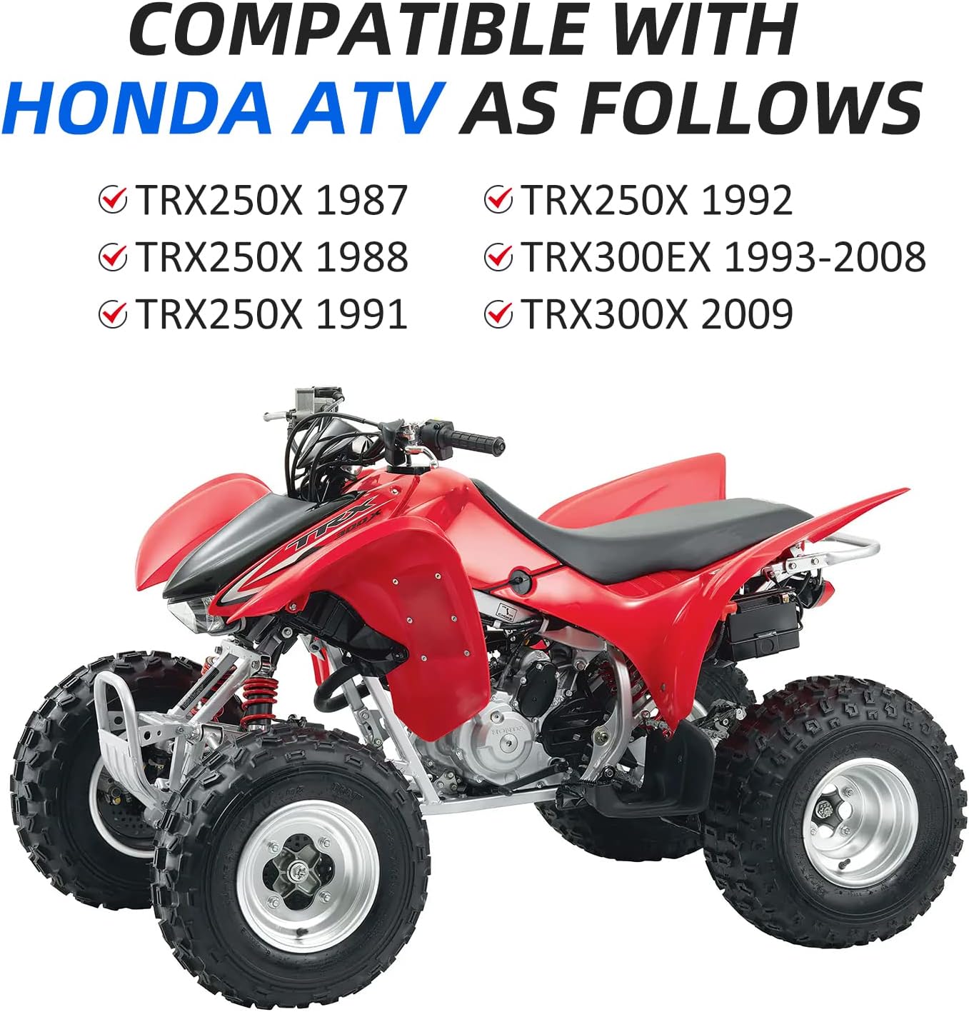 M MATI Rear Brake Caliper without Parking Brake for Honda TRX250X TRX300EX TRX300X Fourtrax Sportrax with Bracket & Brake Pads 43250-HM3-305
