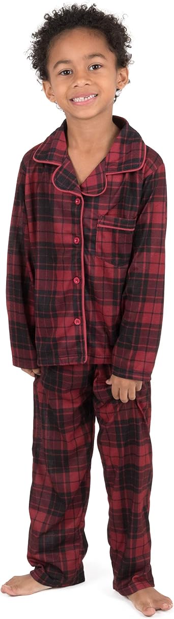 Leveret Kids Button Down Pajamas Boys & amp؛ الفتيات 2 قطعة عيد الميلاد بيجامة مجموعة حجم 2-14 سنة