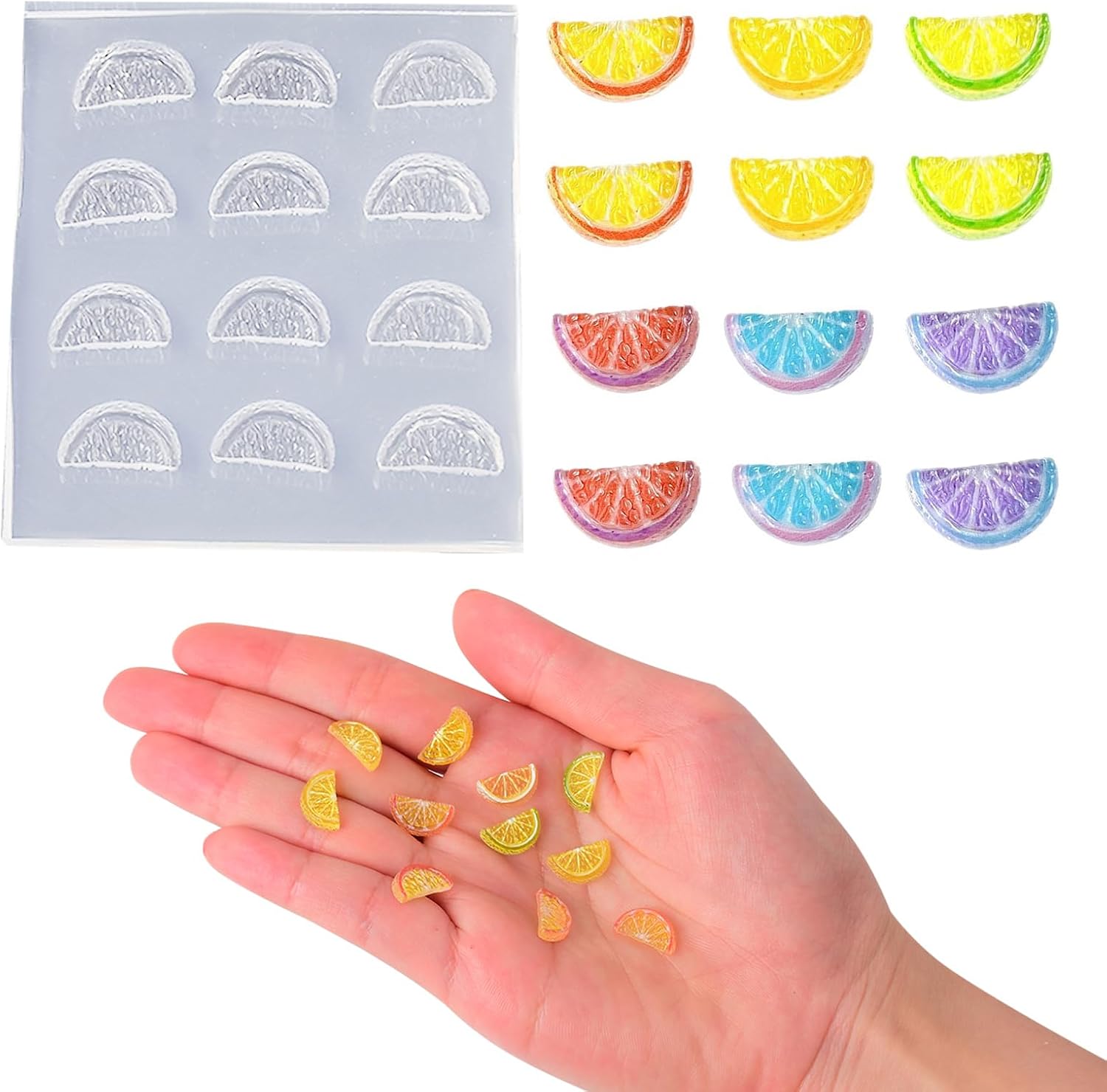 Mini Half Lemon Slices Silicone Mold for DIY Fairy Garden Landscape Decor