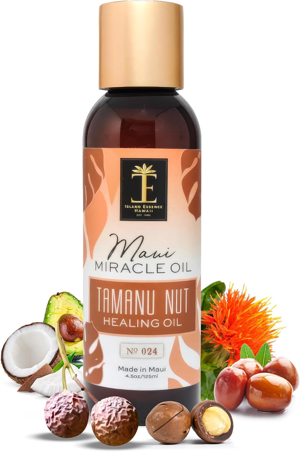 Island Essence Tamanu Miracle Oil – Maui Miracle Blend with Organic, Cold-Pressed & Virgin Tamanu Nut Oil for Skin, Face & Hair Care – 4.5 oz Bottle for Body Massage - Massage oils