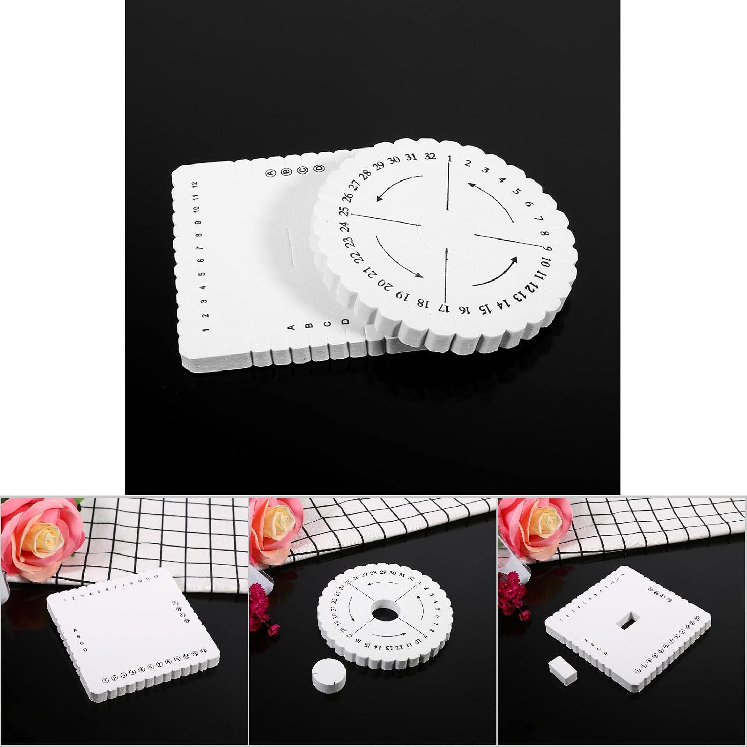 Beading Cord Disc DIY Bracelet Loom Weaving Board Braiding Wheel Bracelet Braiding Plate Tool for Elastic String Cord Stretchy String