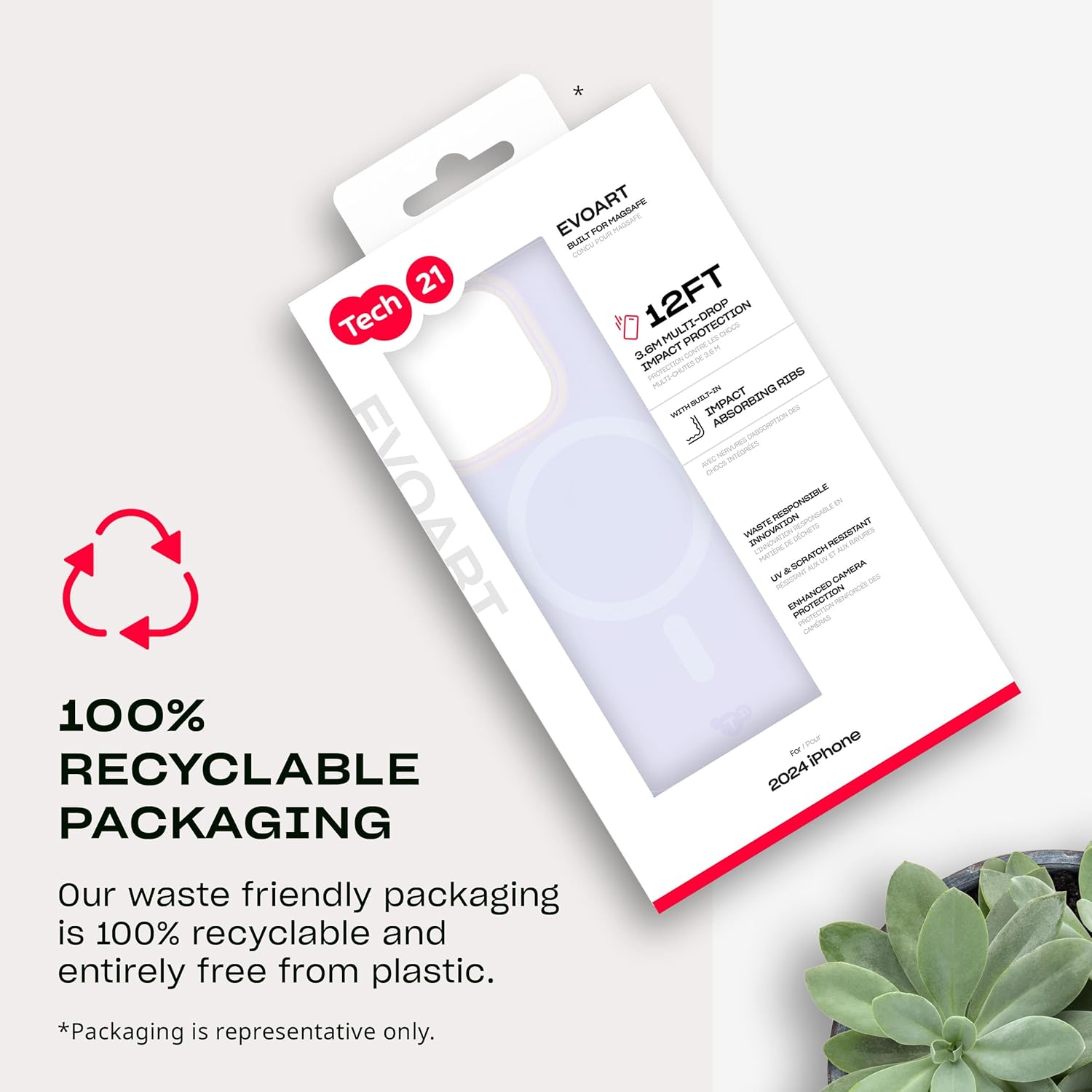 Tech21 EvoArt case for iPhone 16 Pro Max Compatible with MagSafe - Impact Protection Case - in Holographic