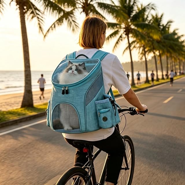 Foto 2 de 7 de PETCUTE Mochila transportadora para Perros pequeñas Bolsa Mochila para Gatos con Alfombrilla extraíble…