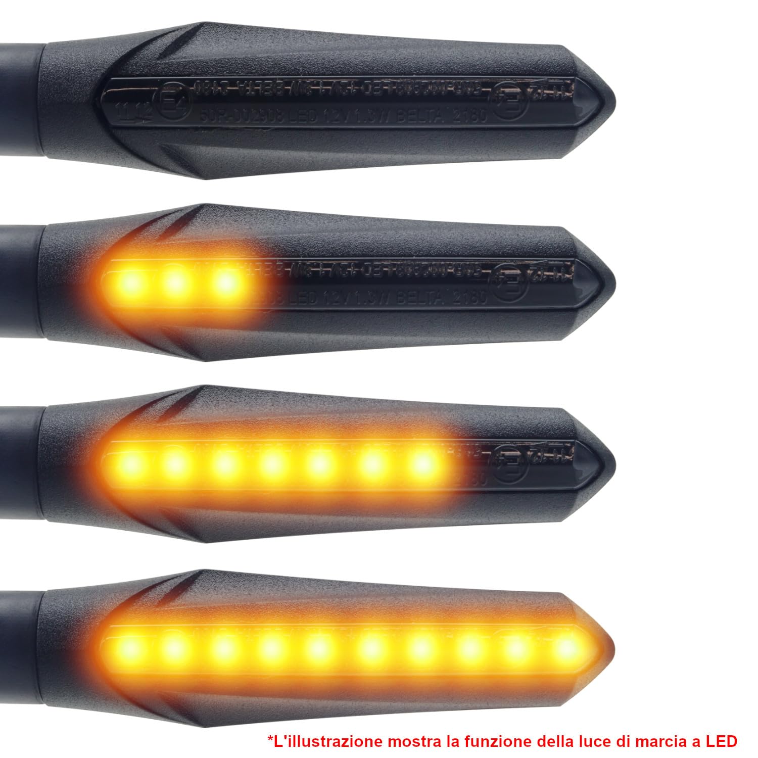 Area1 Freccia LED Per Moto – Omologata E, Set 2 Pezzi, Filettatura M8/M10, Compatibile Con Ducati E Universale
