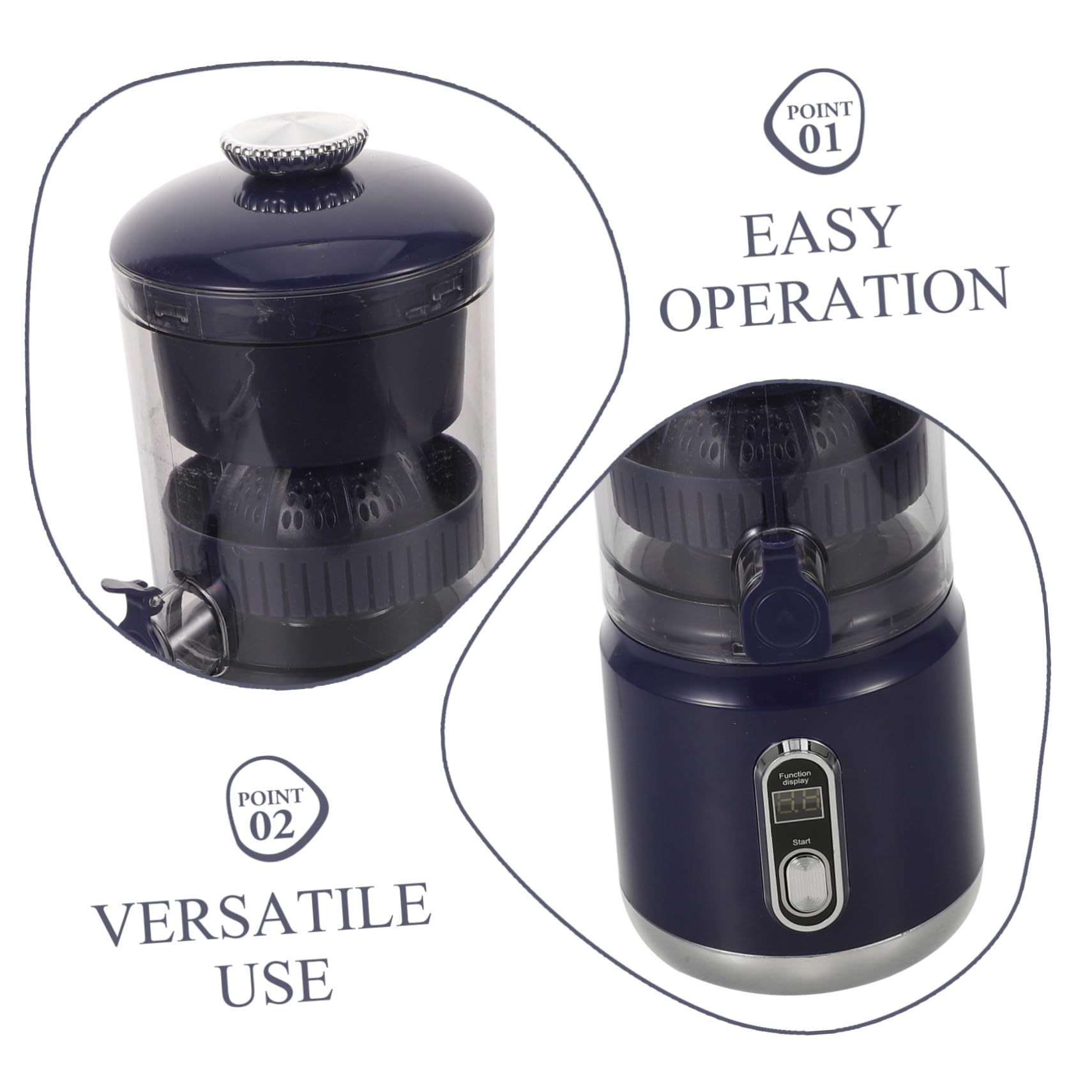 Zerodeko Exprimidor Portátil de Cítricos Exprimidor de Naranjas Eléctrico con Separador de Jugo Extractor de Jugo para Limón y Naranja para Viajes y Casa