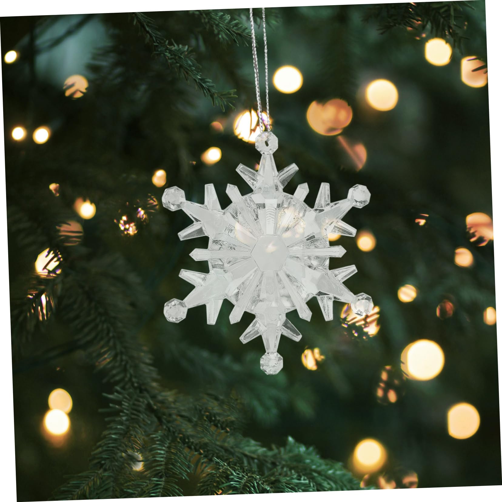 DECHOUS 50stücke Hängende Schneeflocken Weihnachtsbaumdekoration Winter-Schneeflocken-anhänger für Christbaumschmuck