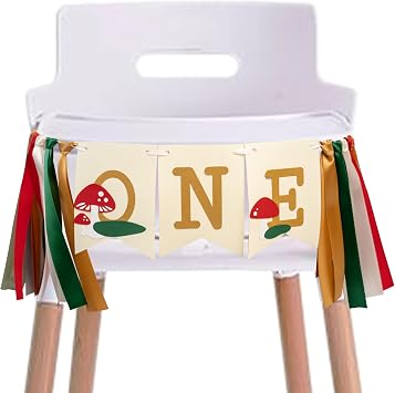Mushroom First Birthday High Chair Banner