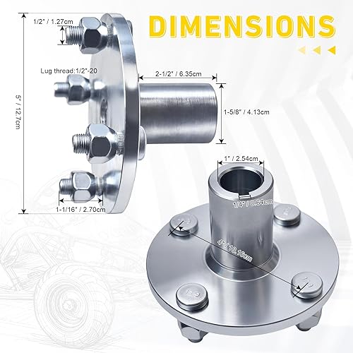 Miniatura 13 de Go Kart - Buje de eje vivo de 4 x 4 pulgadas para eje de 1 pulgada, con escalón de 1 a 3/4 pulgadas