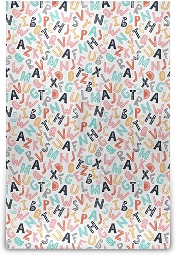 KLL Scandinavian Style Alphabet Throw Blanket All Season Use Plush Travel Blankets Comfy Flannel Throws 60x90 Inches for Bed, Bedroom, Picnic Warm