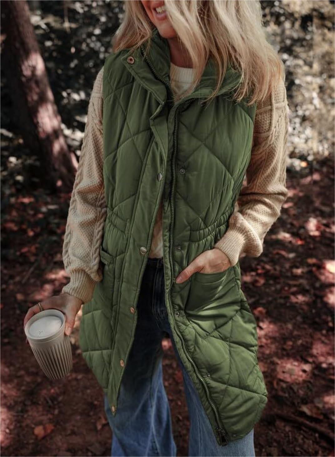 Giubbotto Smanicato Invernale Giacca Invernale Da Donna Trapuntata Con Cerniera Casual, Gilet Trapuntato Senza Maniche, Giacca Calda Gilet Invernale