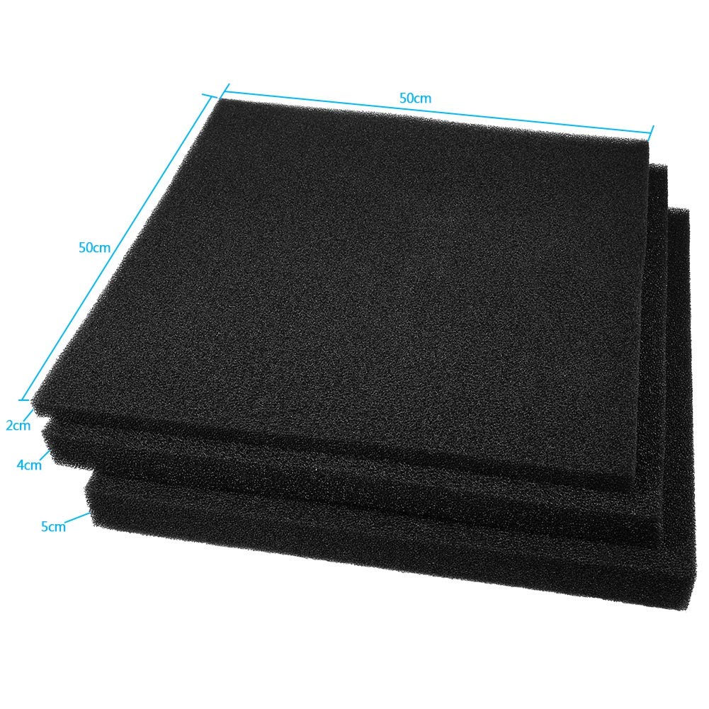 Garosa Filtro Acuario Bioquímico Esponja de Filtro para Koi y Reef con Almohadilla Espuma Corte a Medida 50x50x5cm Reemplazo Compatible con Algodón