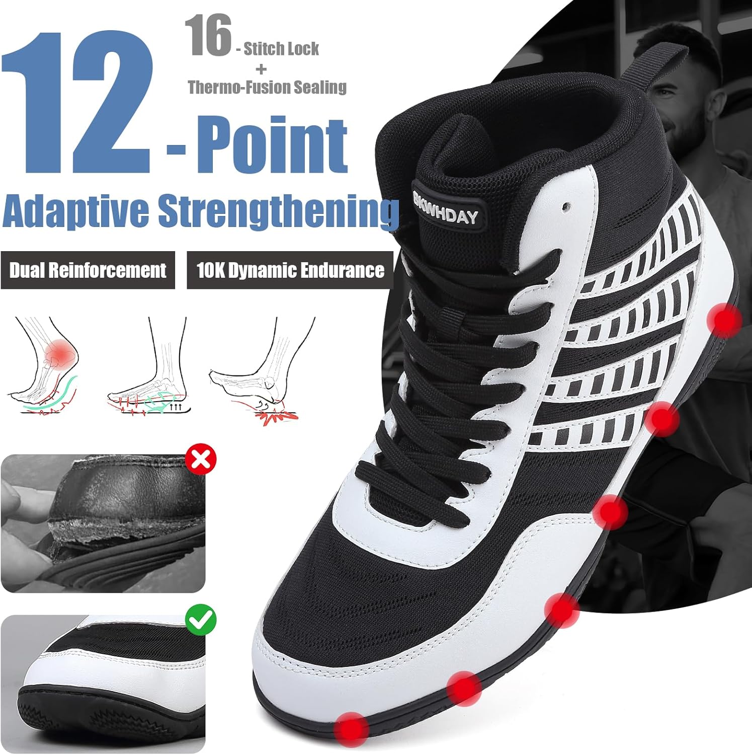 Wrestling Shoes Men Youth Boxing Cross-Training Squats Bodybuilding Lightweight Breathable Non Slip