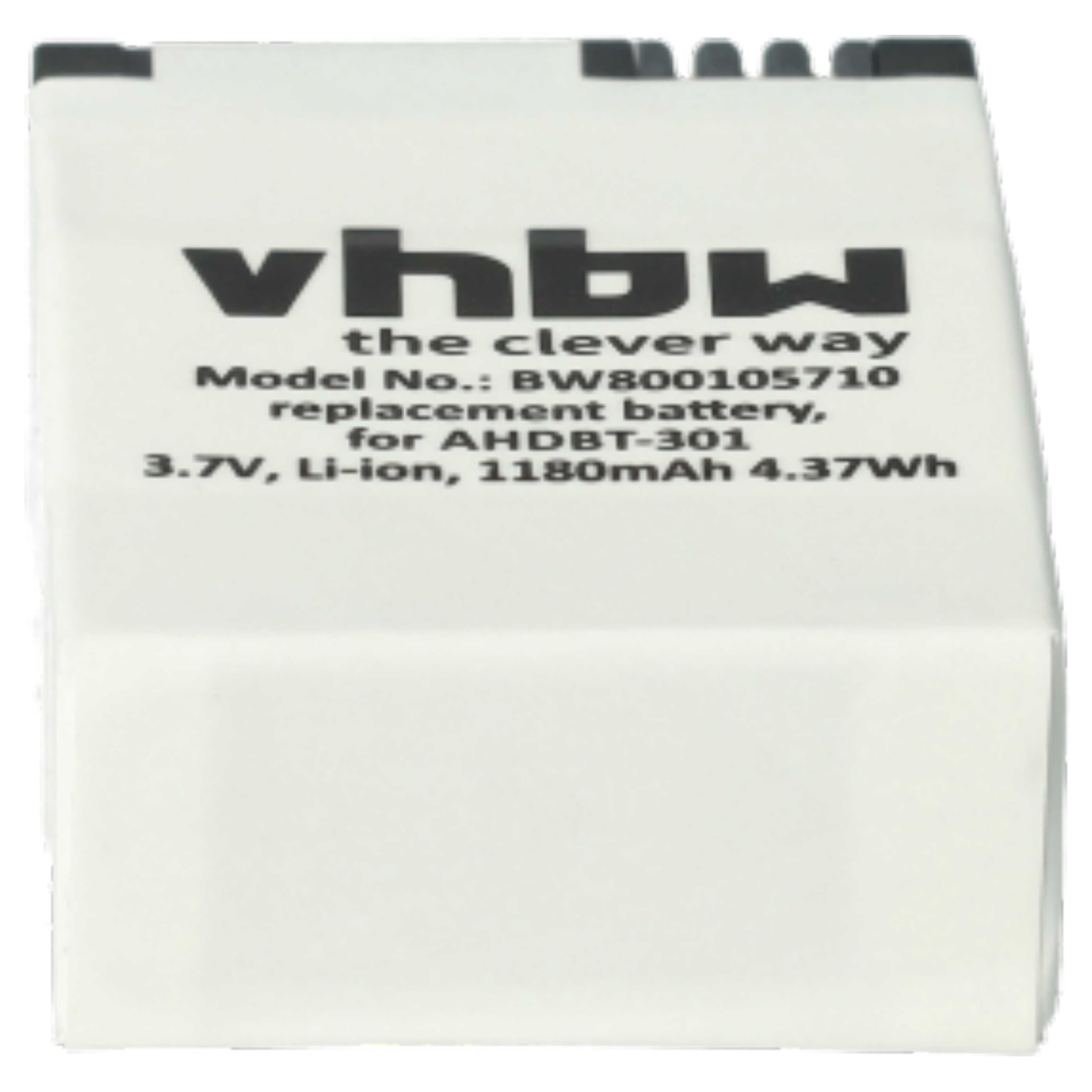 3 x bateria VHbw 1180 mAh (3,7 V) do GoPro Hero 3 III, 3 III CHDHX-301, 3+ III Plus czarny, biały, srebrny, wydanie jako AHDBT-201, AHDBT-301, AHDBT-302
