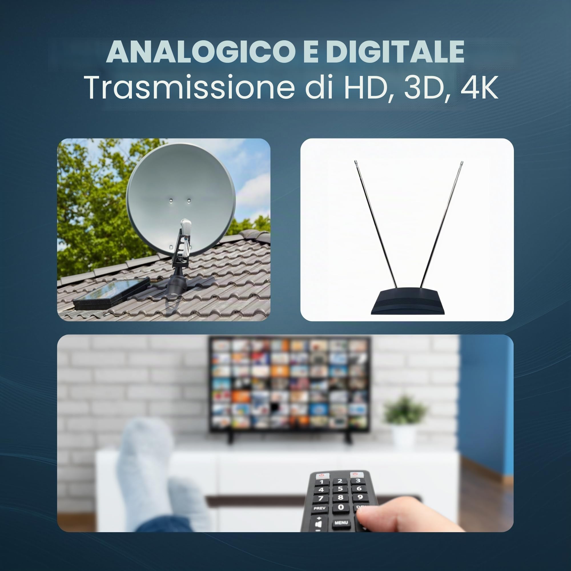 TronicXL Splitter satellitare 3x 60dB Amplificatore I Distributore Antenna Morbido DVB-S2 DVB-T2 Morbido con amplificatore antenna per amplificatore di segnale 3D 4K HDTV per una buona ricezione