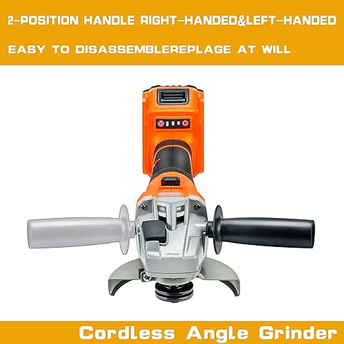 Miniatura 3 de IRONFIST Amoladora angular inalámbrica, muelas eléctricas sin escobillas de 20 V, cortador de litio, amoladora angular M14 de 4.921 in, compatible