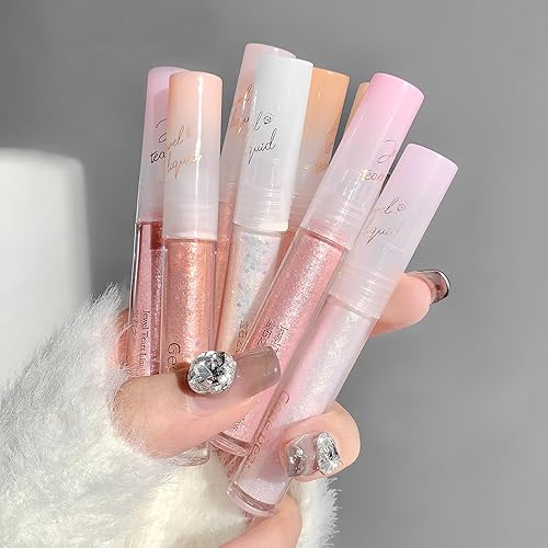 Miniatura 6 de Jutqut Jewel - Sombra de ojos líquida con purpurina, delineador de ojos con purpurina brillante, de larga duración, acabado brillante