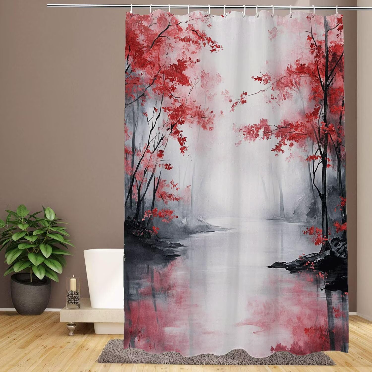 Rideau de douche tissu polyester robuste de qualité hôtel