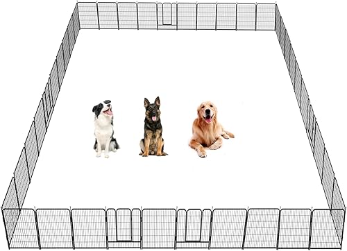 Miniatura 10 de Corralito para perros, 324045 pulgadas de altura en resistente, plegable, para interiores y exteriores, antioxidante, corralito portátil para