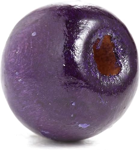 Miniatura 7 de 600 cuentas de madera naranja a granel de 0.394in x 0.354in cuentas redondas de madera con agujero grande de 0.118in