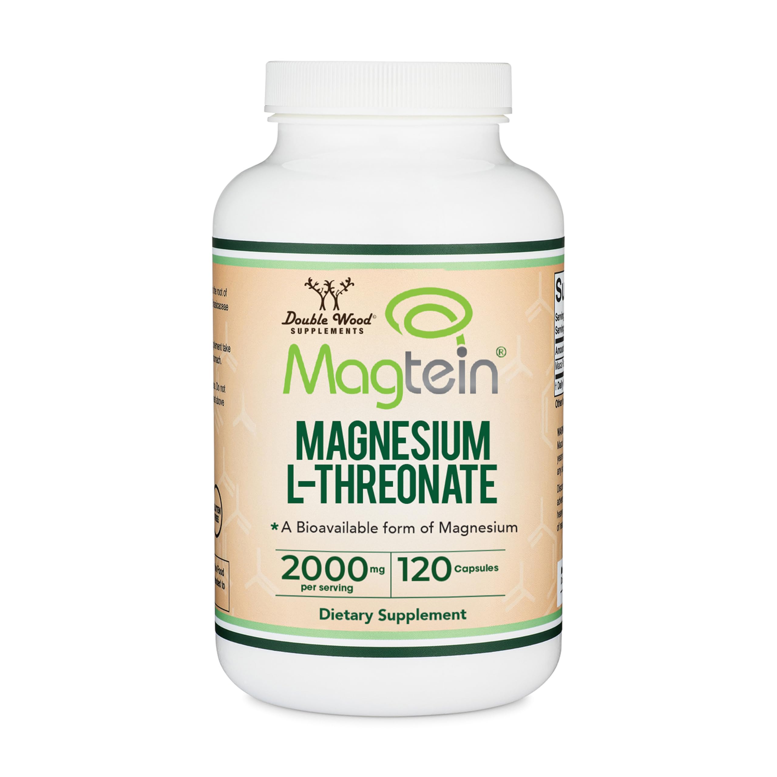 Double Wood Supplements Magnesium L-Threonate Capsules 2,000 mg | High Absorption Brain Support - main product image