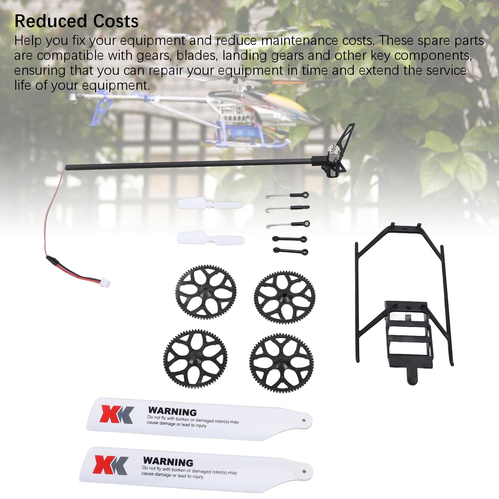 CHICIRIS Helikopter RC - poziomy - części poprawiające kontrolę sterowania z kompatybilnym zestawem do XK K11 XK K110S