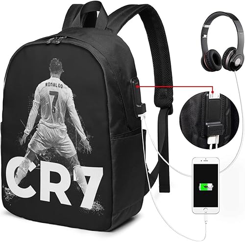 Miniatura 2 de #7 Mochilas Bolso Portátil Bolsa Bookbag Usb Mochila 17 Pulgadas Para Diario, Negro9, Moderno