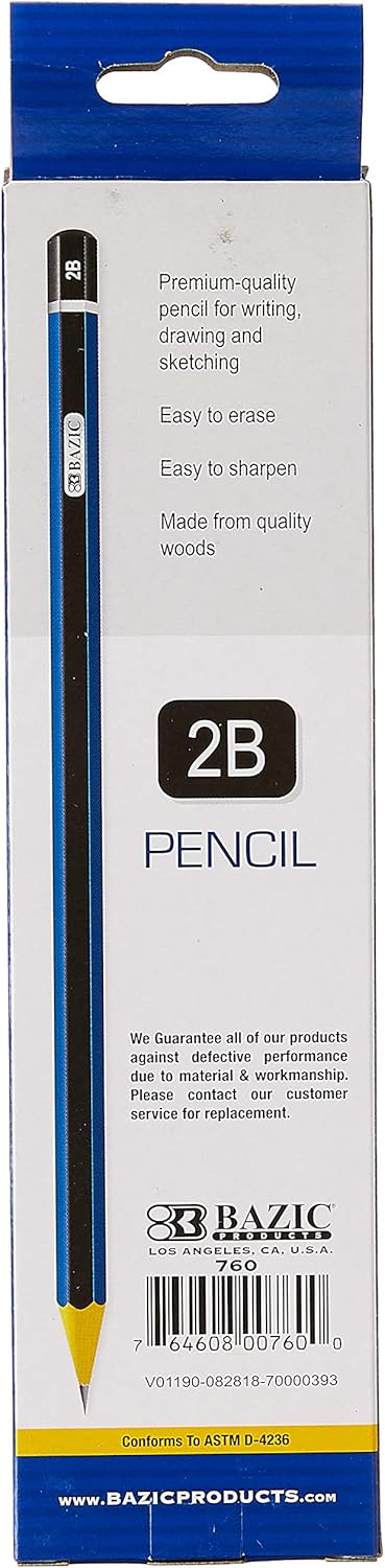 BAZIC #2B Premium Wood Pencil (12/Pack) (Case of 24)