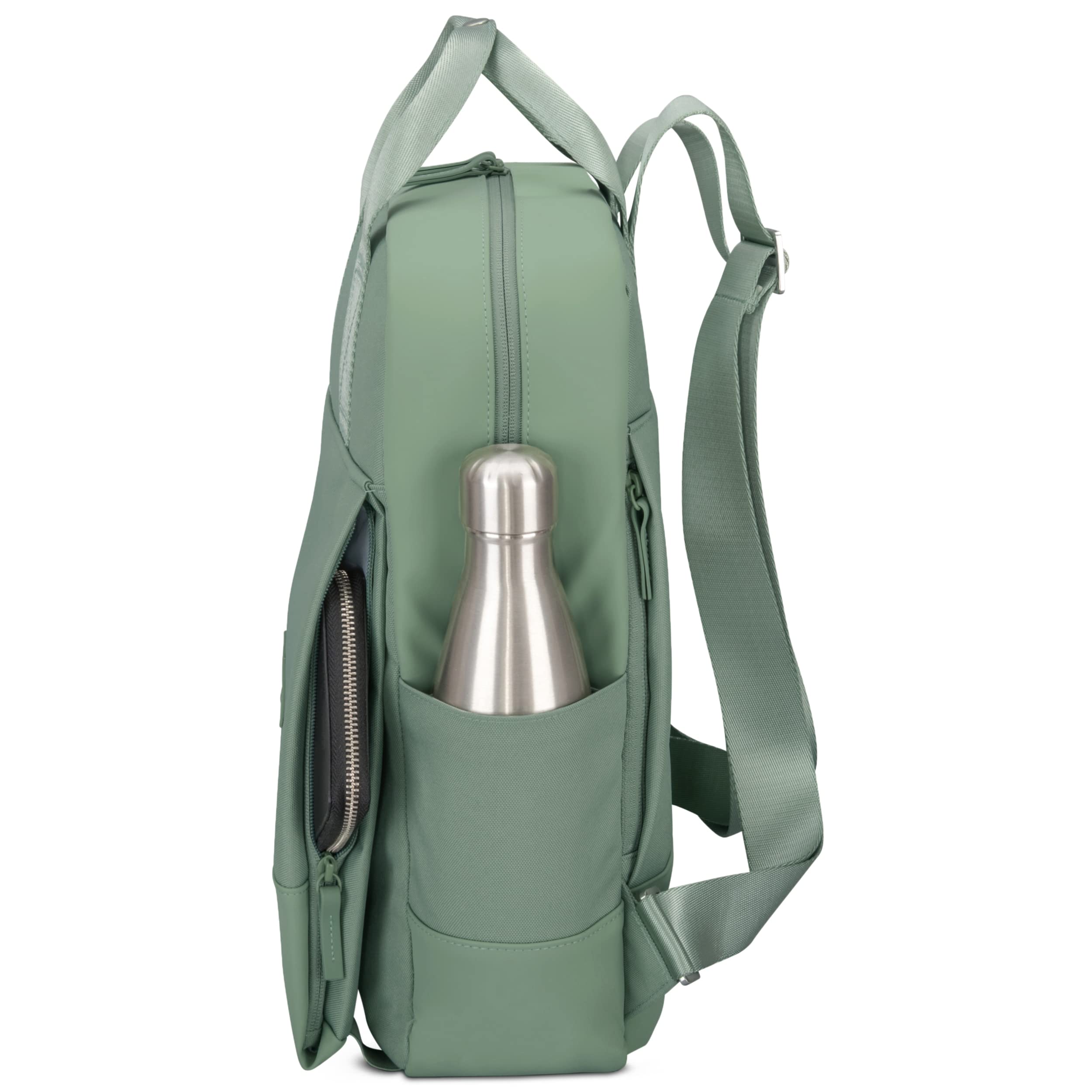 Johnny Urban Zaino Donna e Uomo Verde - Jona Large - Zaini Porta Pc 15.6 Pollici Per Lavoro, Viaggio, Università - Materiale Sostenibile - Idrorepellente