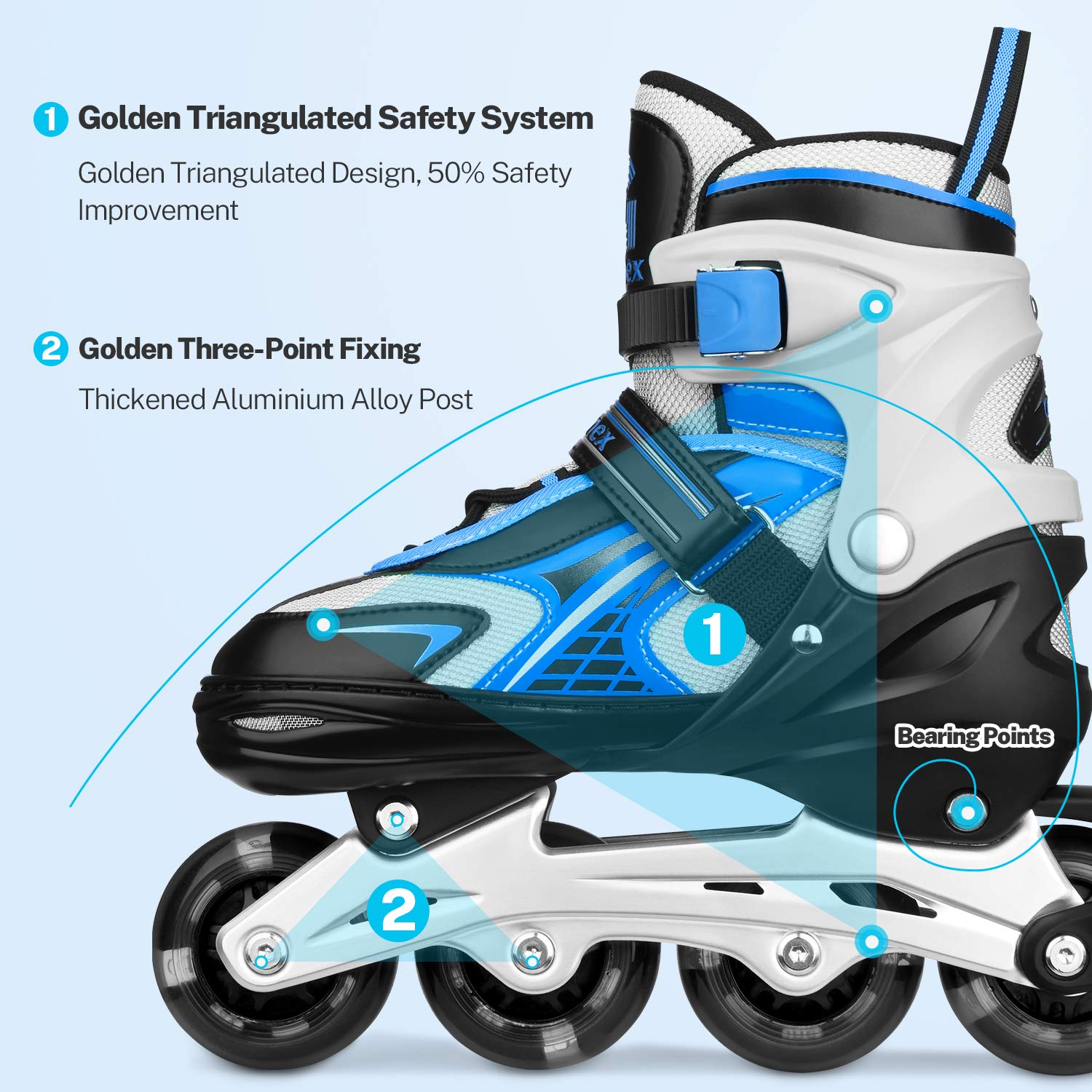 Gonex Inline Skates For Girls Boys Kids, Adjustable