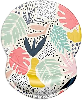 ITNRSIIET Mouse Pad, Ergonomic Mouse Pad with Gel Wrist Rest Support, Gaming Mouse Pad with Lycra Cloth, Non-Slip PU Base for Computer, Laptop, PC, Home, Office & Travel, Abstract Flower