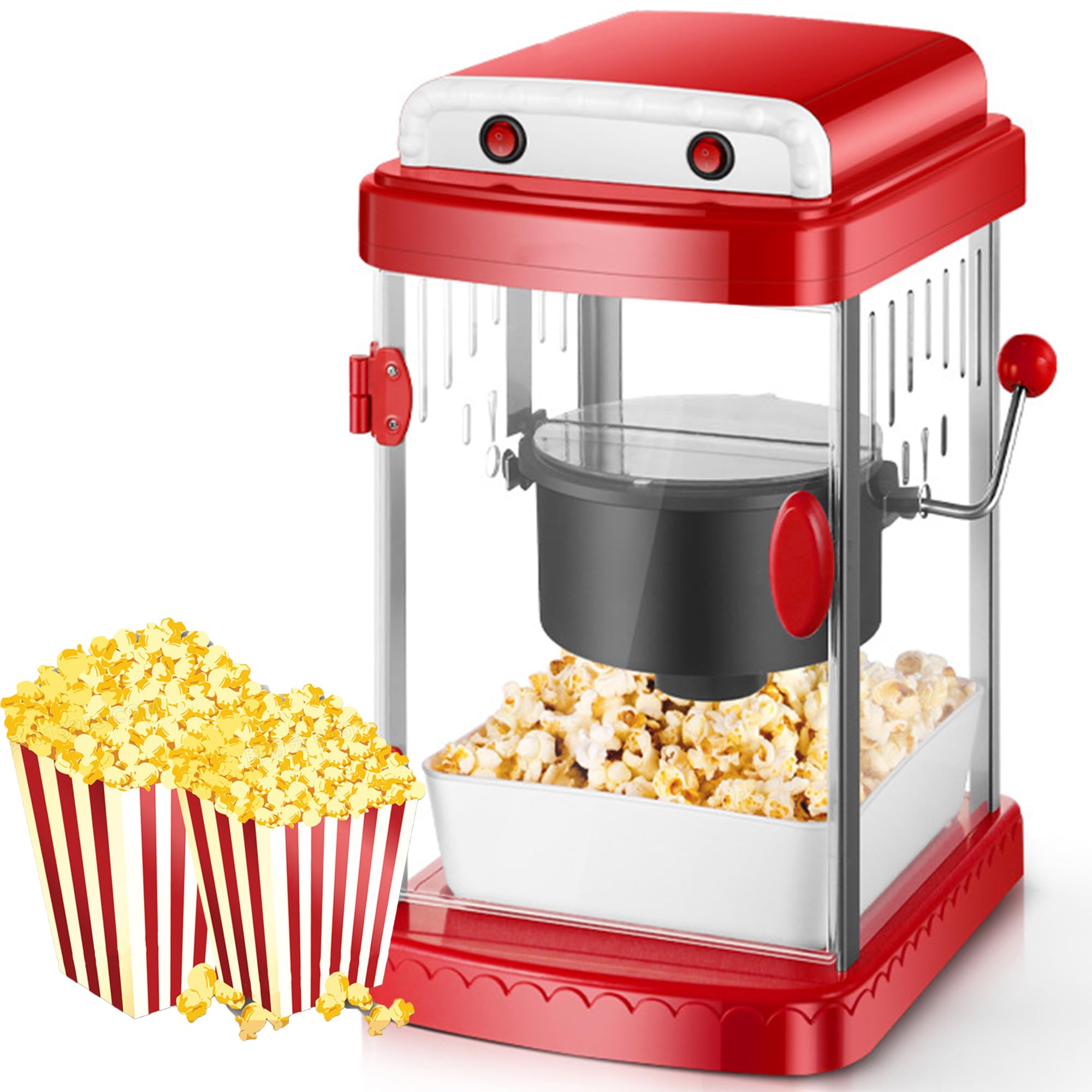 Máquina de Palomitas de maíz Comercial, máquina de Palomitas de maíz eléctrica, 2 Formas de Palomitas de maíz Opcional y 3-5 Minutos de Acabado, de Alta Velocidad de estallido y Recubrimiento