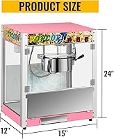 Vista 6 de Commercial Popcorn Machine, 8 Oz Kettle, 850 W Countertop Popcorn Maker for 48 Cups per Batch, Theater Style Popper with 3-Switch Control Steel