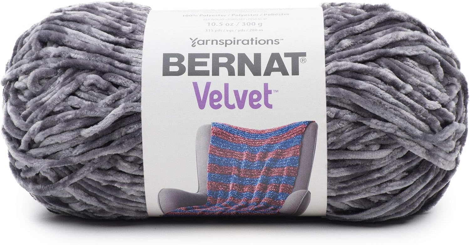 1 Bernat Velvet-Pack of 2 Balls-300g Each Balls-Vapour Grey