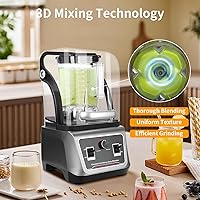 Vista 4 de Commercial Blender with Soundproof Shield, 70 Oz Quiet Professional Blenders, Heavy Duty Blender with Strong and Quiet Professional-Grade Power
